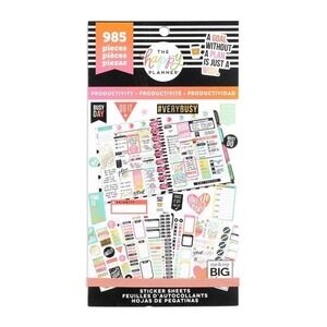The Happy Planner Productivity Busy Day Sticker Sheets 985 Pcs Gold‎ Foil